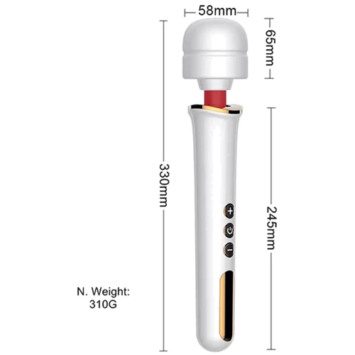 Вибромассажер Boss Series - Massager Super Powerful USB Black 10 Function, BS2200012: Длина, см 33