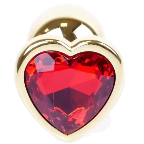 Анальна пробка Boss Series - Jewellery Gold Heart PLUG Red S (BS6400037): Наявність вібрації  Нет