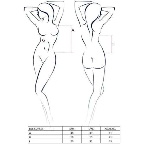 Корсет зі шнурівкою Passion BES CORSET black L / XL: Вид Комплекти