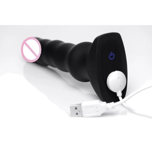 Вибратор с функцией волн Thunderplugs Silicone Vibrating Squirming Plug with Remote Control: Тип управления На дистанционном управлении