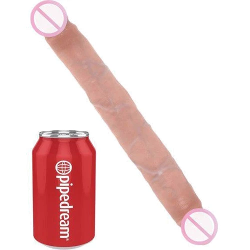 Двойной фаллоимитатор King Cock 12" Slim Double Dildo, 30x3.3 см, телесный: Назначение Для двойного проникновения