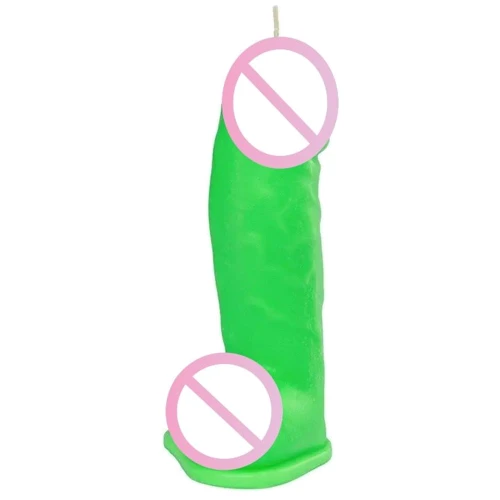 Свічка LOVE FLAME - Dildo L Green Fluor, CPS01-GREEN
