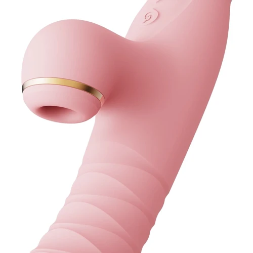 Пульсатор-вибратор с вакуумной стимуляцией клитора Zalo - ROSE Thruster Strawberry Pink: Длина, см 25