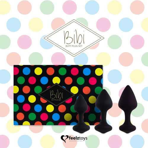 Набор силиконовых анальных пробок FeelzToys - Bibi Butt Plug Set 3 pcs Black: Для кого Унисекс