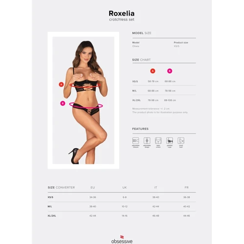 Комплект Obsessive Roxelia 2-pcs crotchless set M/L: Вид Комплекты
