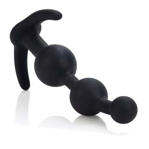 CalExotics Booty Call Booty Beads анальна ялинка, 12x3.25 см, чорний: Матеріал силікон