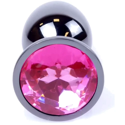 Анальная пробка с кристаллом BOSS of TOYS Boss Series - Jewellery Dark Silver PLUG Pink S, BS6400026 фото 7