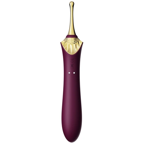Мультифункциональный вибратор Zalo - Bess 2 Velvet Purple (4 насадки, подогрев): Тип управления Кнопочное