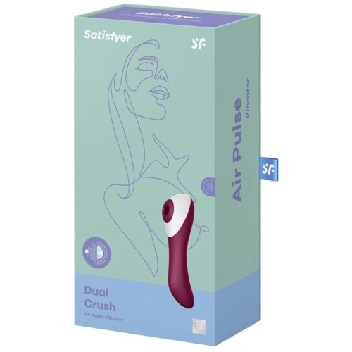 Вакуумный стимулятор с вибрацией Satisfyer Dual Crush Wine Red: Тип и форма Вибромассажер