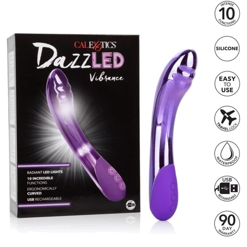 CalExotics DazzLED Vibrance - аккумуляторный вибратор, 14x3.25 см: Назначение Вагинальные