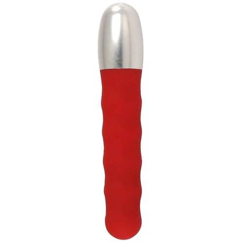 Мини-вибратор Discretion Ribbed Vibrator 11х2 см., красный