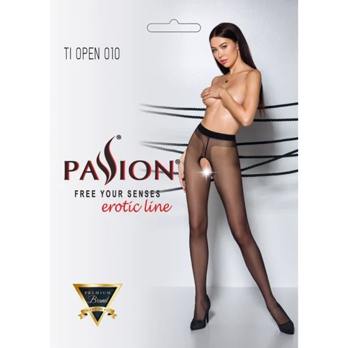 Колготки с открытым доступом Passion TIOPEN 010 black 5 (20 den), контрастная линия: Вид Колготки