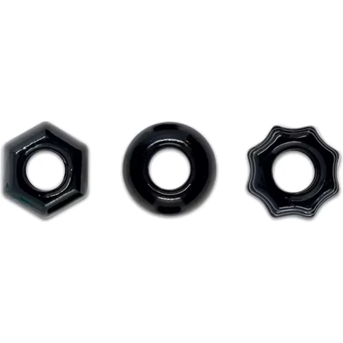 Набор эрекционных колец Ns Novelties Renegade Chubbies Rings (чёрный): Цвет черный