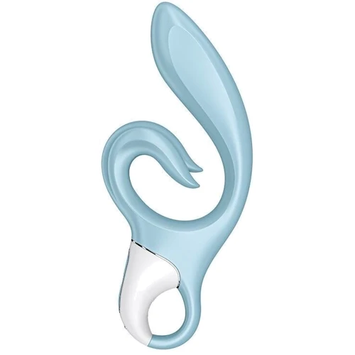 Вібратор-кролик Satisfyer Love Me Blue, гнучкий, відросток з потрійним кінчиком: Тип управління кнопкове