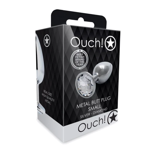 Металевий анальний затор Ouch! Heart Gem Silver - Diamond, S: Для кого Унисекс