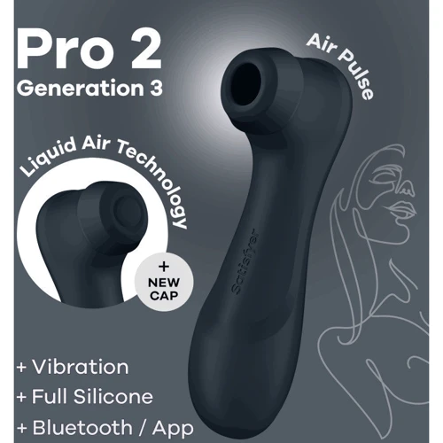 Вакуумный смарт стимулятор Satisfyer Pro 2 Generation 3 dark gray: Длина, см 16.4