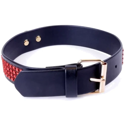 Ошейник с кристаллами Fetish Boss Series - Collar with crystals Red (BS3300110): Цвет черный