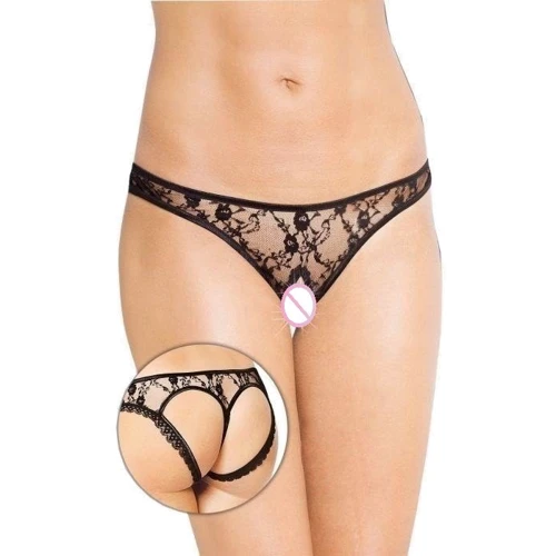 Жіночі трусики SoftLine - Thongs 2457, M/L (black)