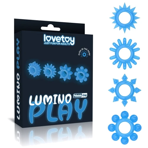 Набор из 4 эрекционных колец LoveToy Lumino Play Penis Ring