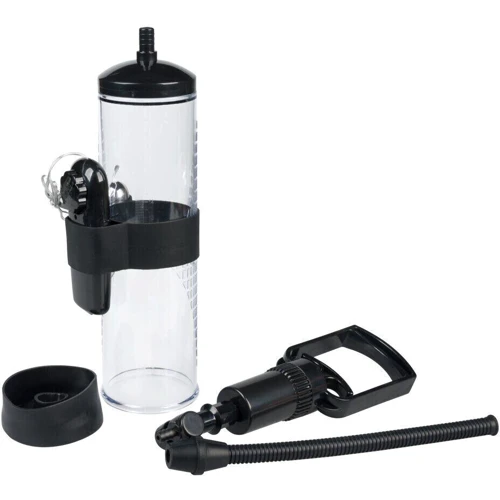 Вакуумная помпа с вибрацией Powerpump MAX Vibrating - Black&Clear, BS6000035: Материал Пластик, TPE (термопластичный эластомер)