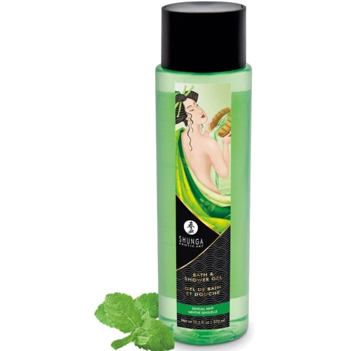Гель для душу Shunga Shower Gel – Sensual Mint (370 мл) з рослинними оліями та вітаміном Е