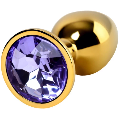 Анальная пробка с кристаллом Metal By Toyfa Gold anal plug amethyst: Наличие вибрации Нет