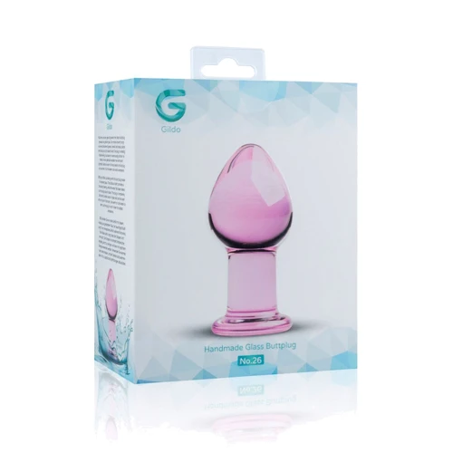 Розовая анальная пробка из стекла Gildo Pink Glass Buttplug No. 27: Наличие вибрации Нет