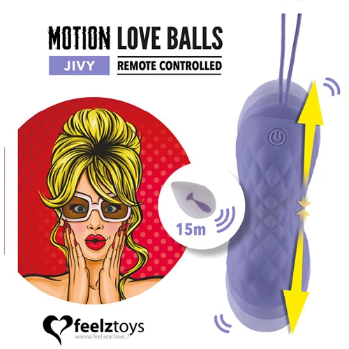 FeelzToys Remote Controlled Motion Love Balls Jivy - віброяйце з дистанційним управлінням, 8,3х3,3 см: Призначення Анальні