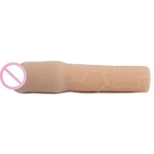 Насадка для увеличения члена CyberSkin 3" Xtra Thick Uncut Penis Extension, + 7,5 см, телесный: Наличие вибрации Нет