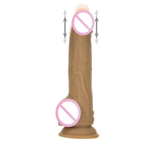 Фаллоимитатор с пульсацией Naked ADDICTION Dominic 9″ Caramel, пульт ДУ, диаметр 4,2 см