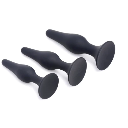 Набор анальных пробок Master Series Triple Spire Tapered Silicone Anal Trainer Set, 3 шт (черный)