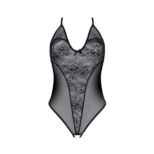 Боди Passion Ursula Body black XXL/XXXL, с ажурным декором и открытым шагом: Вид Боди