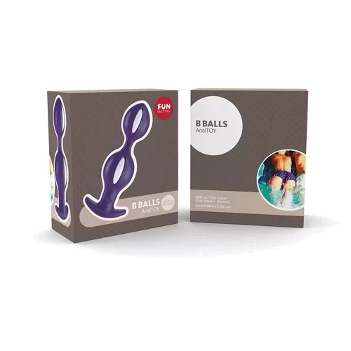 Анальные шарики Fun Factory B BALLS white - dark violet: Наличие вибрации Нет