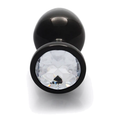 Металевий анальний затор Ouch! Heart Gem Gunmetal - Diamond, S: Особливості С кристаллами