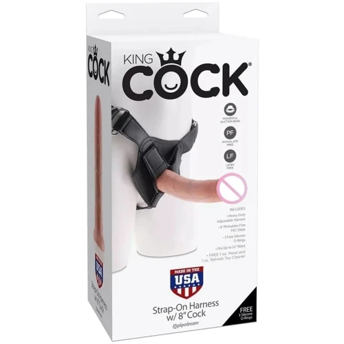 Страпон King Cock Strap-on Harness 8, 20,3х4,6 см: Тип Реалістичні