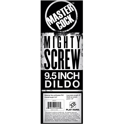 Фаллоимитатор с винтовой конструкцией Master Cock Mighty Screw 9.5 inch Dildo (чёрный): Мошонка Нет