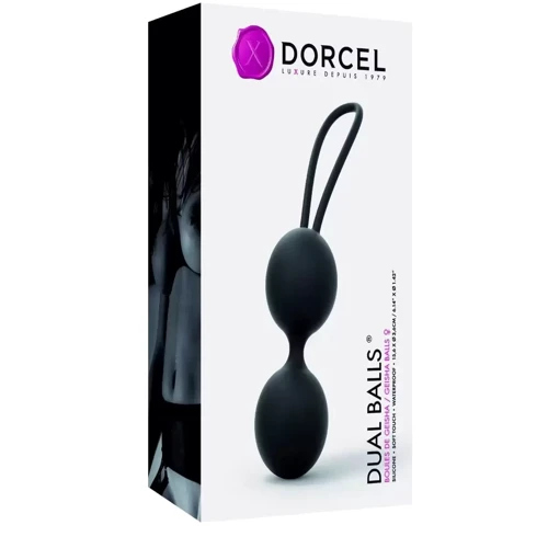 Вагинальные шарики Dorcel Dual Balls Black, диаметр 3,6см, масса 55 г: Количество шариков 2