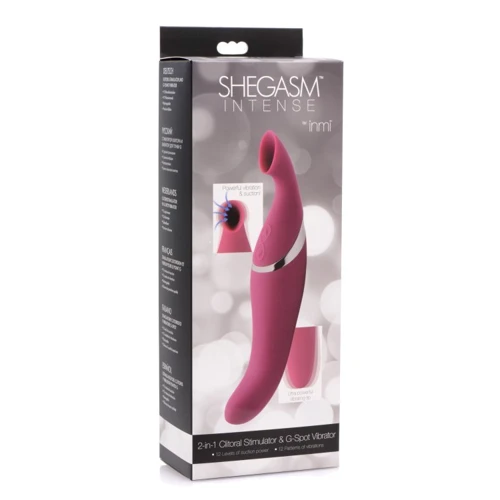 Женский стимулятор с вакуумом Inmi Shegasm Intense 2 in 1 Clit Stimulator: Диаметр, см 4.4