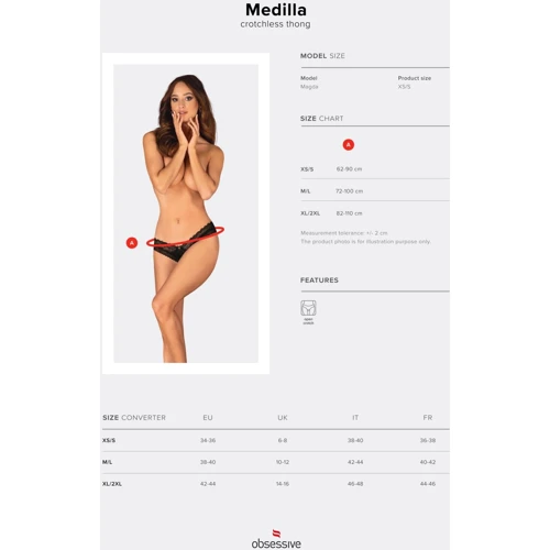 Трусики Obsessive Medilla crotchless thong M/L: Материал Полиамид