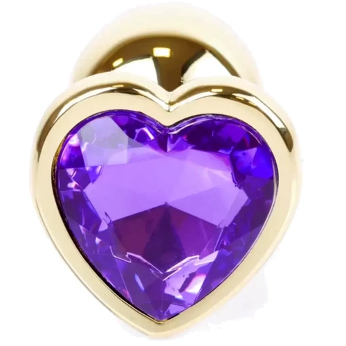 Анальная пробка с кристаллом BOSS of TOYS Boss Series - Jewellery Gold Heart PLUG Purple S, BS6400043 фото 7