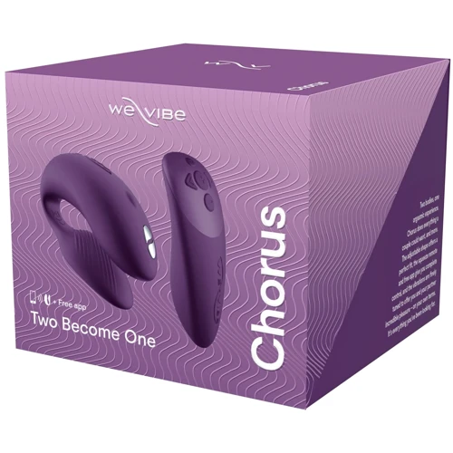 Смарт-вібратор для пар We-Vibe Chorus Purple, сенсорне керування вібраціями стисненням пульта фото 10