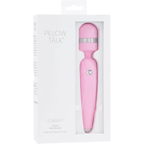 Роскошный вибромассажер PILLOW TALK - Cheeky Pink с кристаллом Сваровски: Диаметр, см 3.9