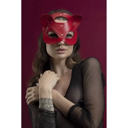 Маска кошки Feral Feelings - Catwoman Mask, красная