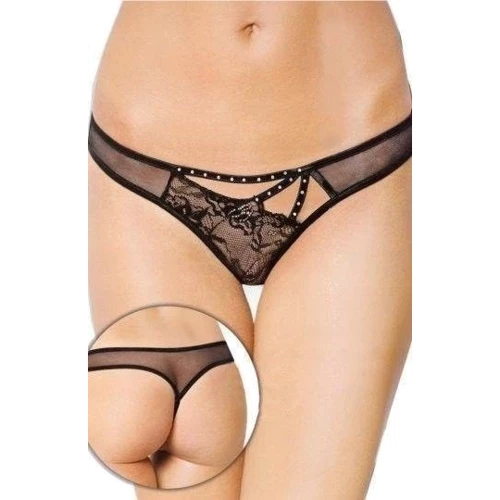 Жіночі трусики SoftLine - Thongs 2441, M/L (black)