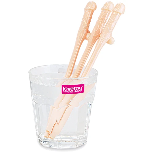Трубочки для напоїв LoveToy Jokes&Parties Original Willy Straws Flesh, 9 шт. фото 4