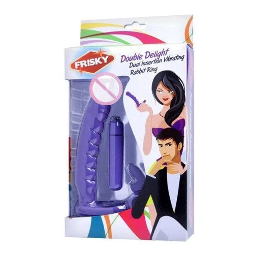 Насадка для двойного проникновения Double Delight Dual Insertion Vibrating Rabbit Cock Ring, 16.5x2,6 см: Назначение Для двойного проникновения