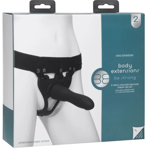 Страпон унисекс Doc Johnson Body Extensions - BE STRONG, полая насадка: Длина, см 19.05