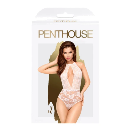 Еротичний боді з глибоким вирізом Penthouse TOXIC POWDER (білий, M/L): Вид Боди