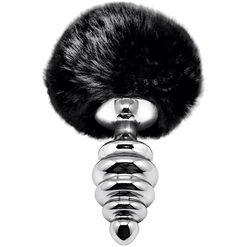 Металлическая анальная пробка Кроличий хвостик Alive Fluffly Twist Plug M Black: Для кого Унисекс