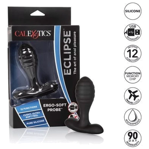 CalExotics Eclipse Ultra-Soft Probe - массажер простаты с вибрацией, 8.25x3.25 см: Наличие вибрации Есть